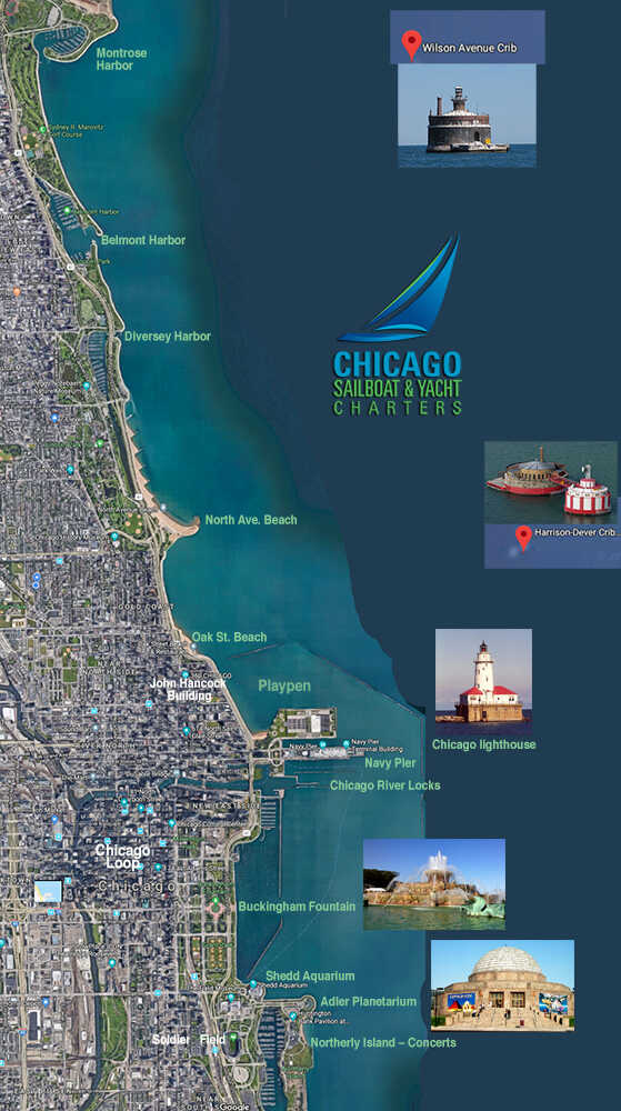 Chicago SailBoat and Yacht Charters Map