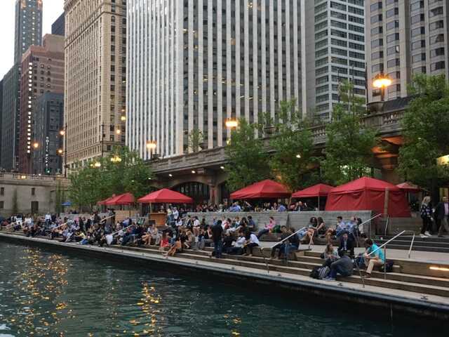 Chicago River Crowd