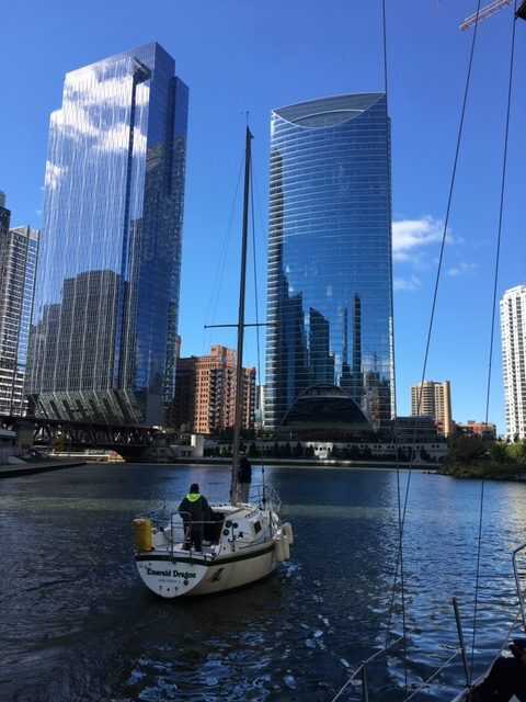 Sailboat on Chicago River